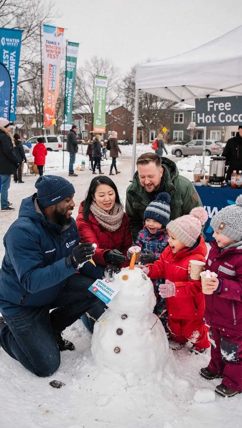 Иллюстрация с графиком, показывающим рост обращений за зимними страховыми полисами в США